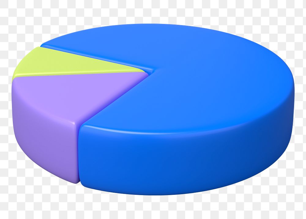 3D pie chart png sticker, business graph, transparent background