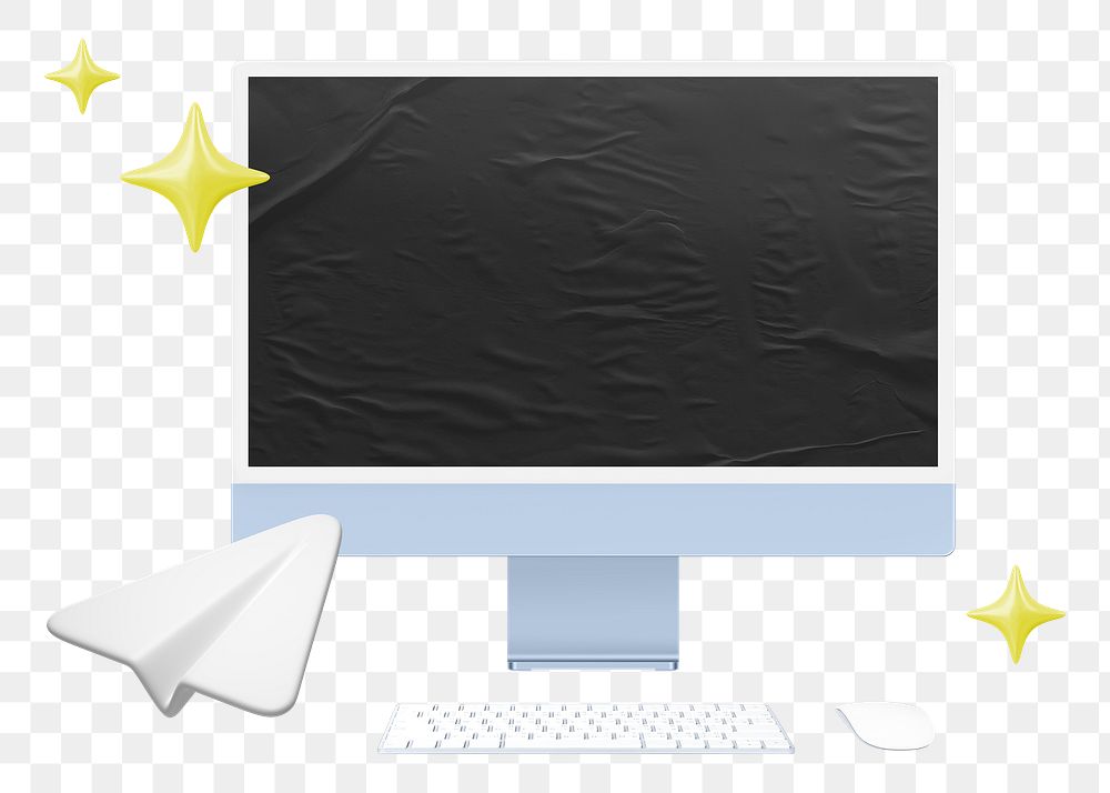 Computer screen png sticker, 3D graphic, transparent background
