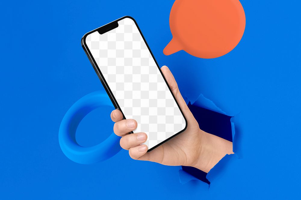 Smartphone screen png mockup, transparent design