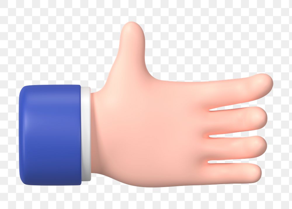 Businessman png extending hand to shake, business etiquette in 3D, transparent background