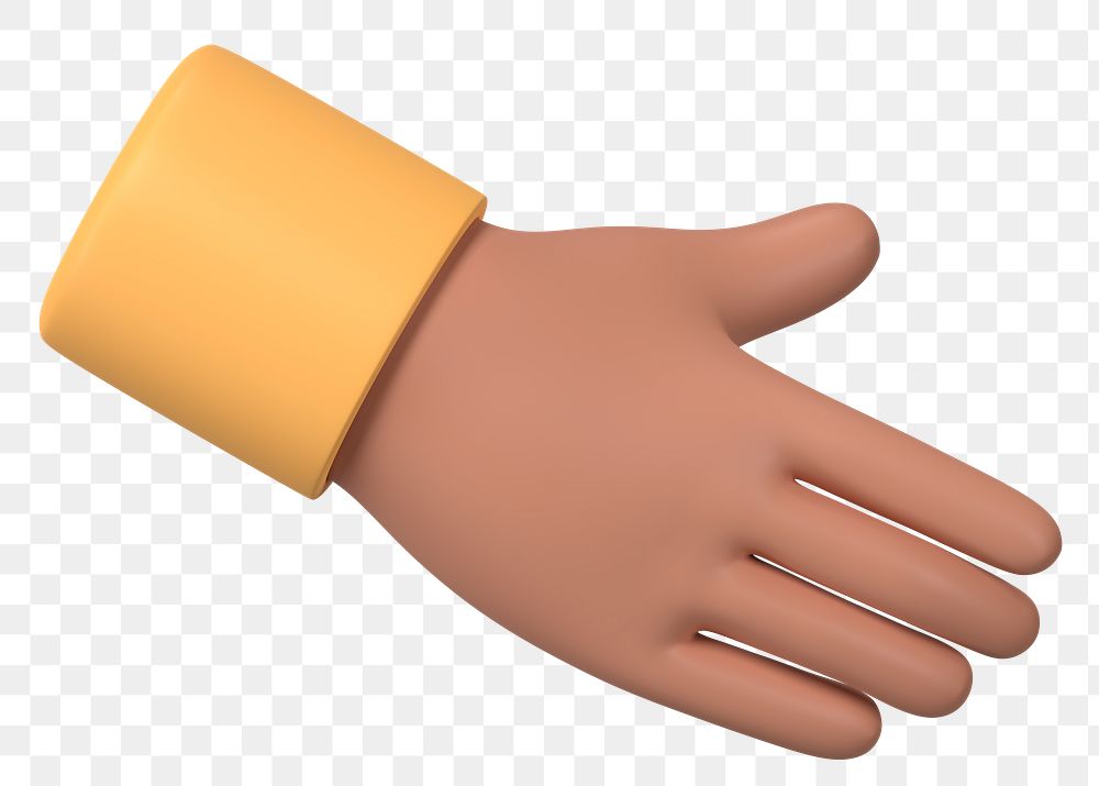 Hand extending png to shake, business etiquette in 3D, transparent background