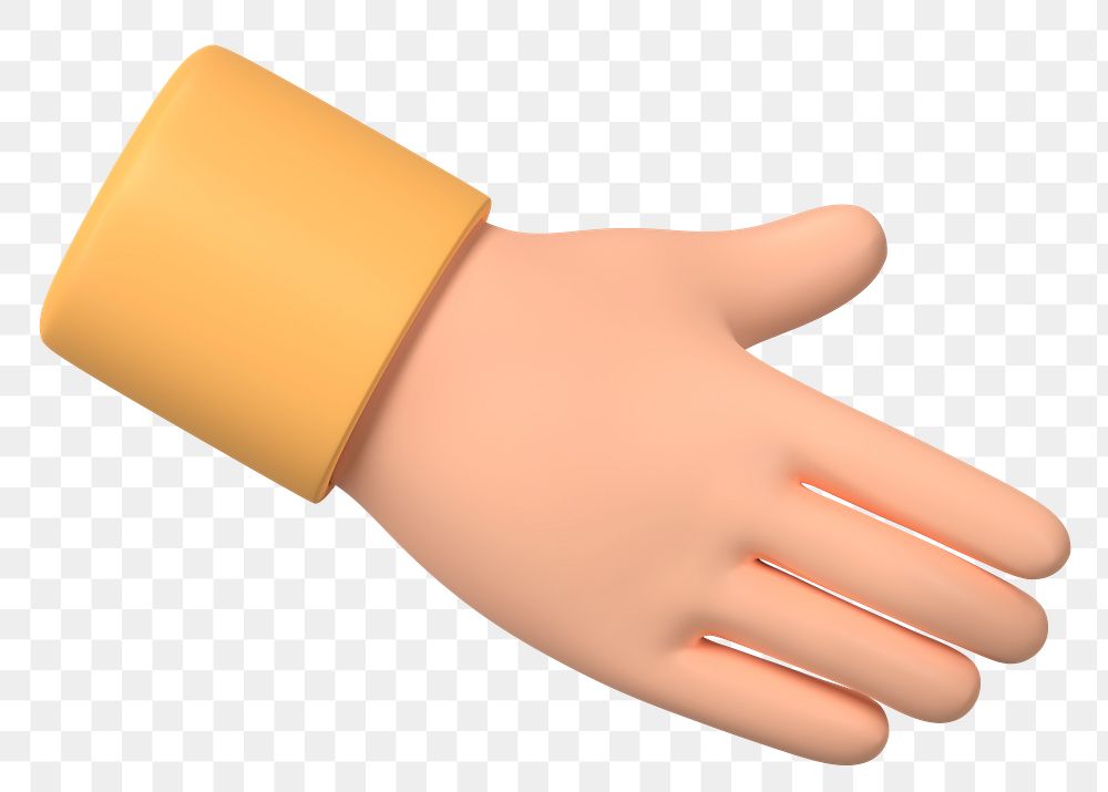 Hand extending to shake png, business etiquette in 3D, transparent background