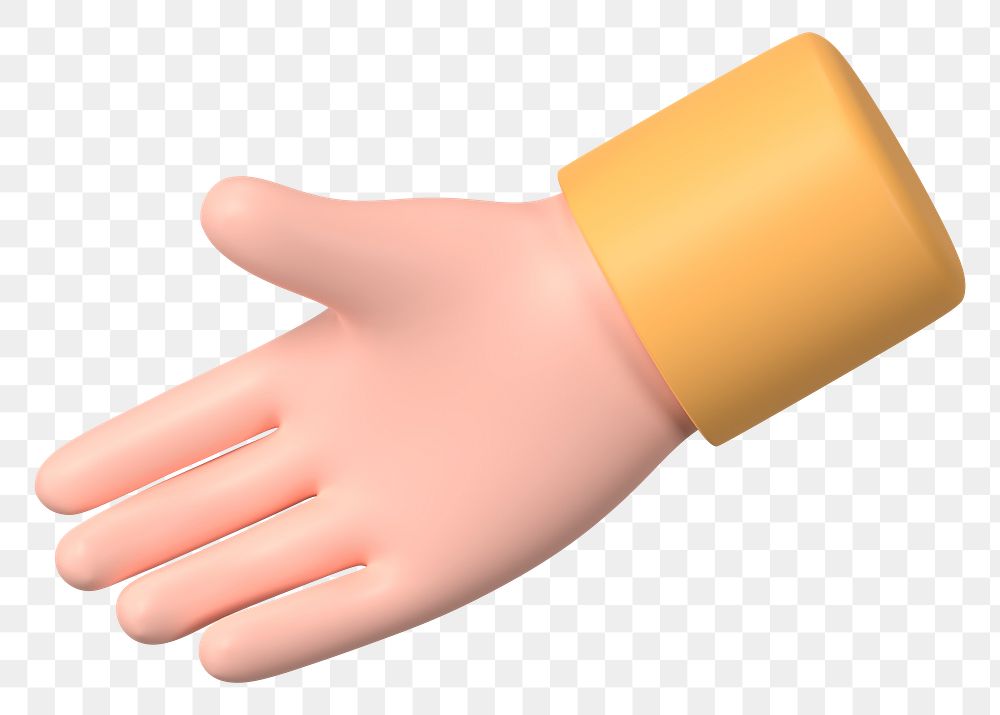 Hand extending to shake png, business etiquette in 3D, transparent background