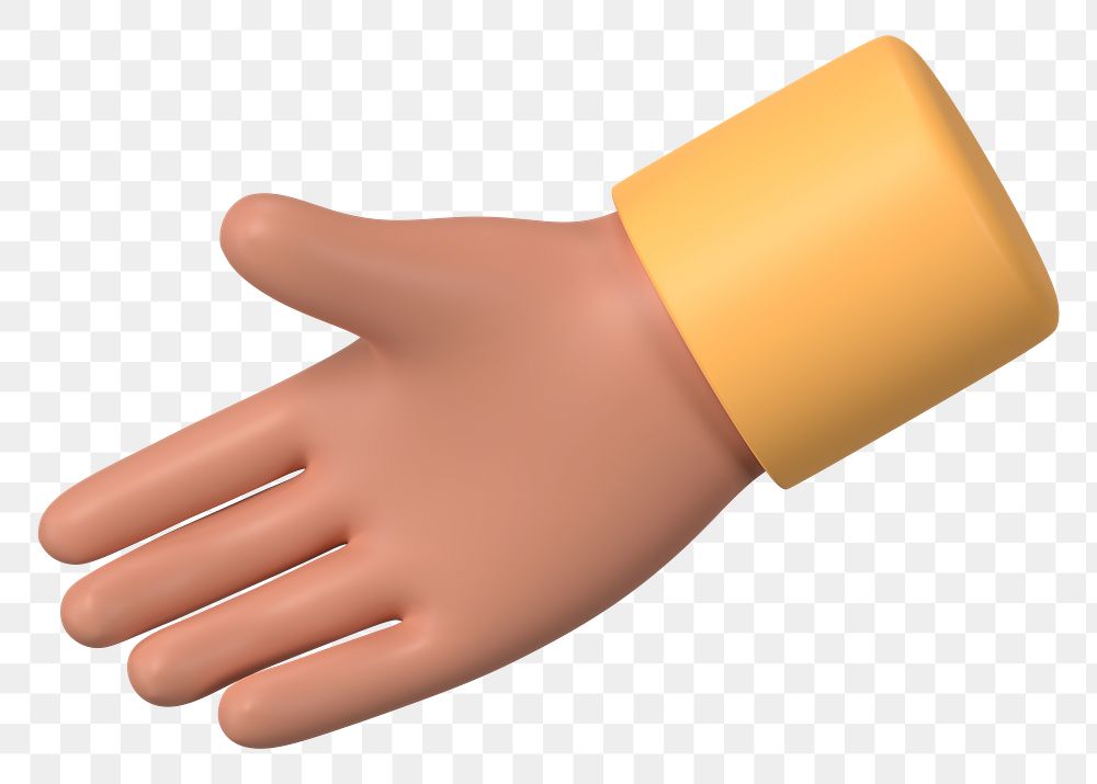 Hand extending png to shake, business etiquette in 3D, transparent background