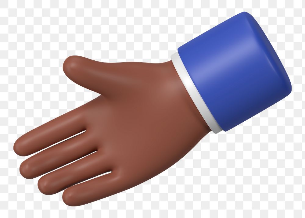 Businessman extending png hand to shake, business etiquette in 3D, transparent background