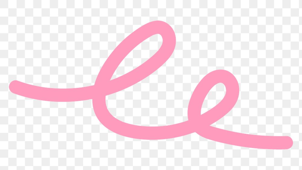 PNG pink squiggle doodle, line art sticker, transparent background