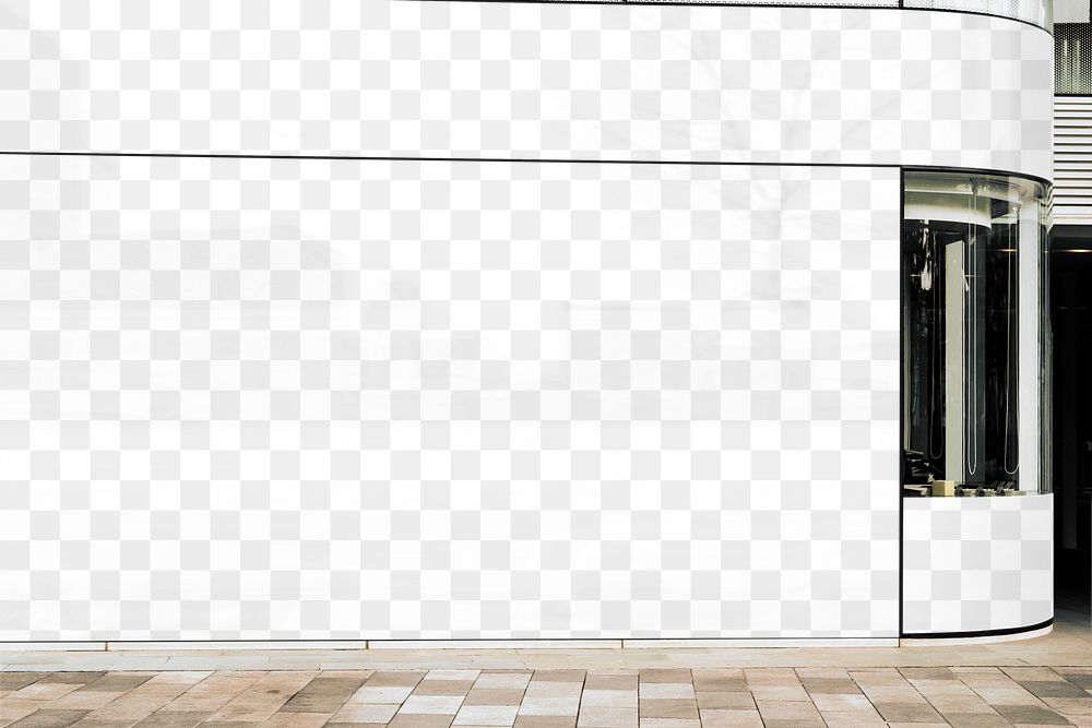 PNG shop wall sign mockup, transparent design