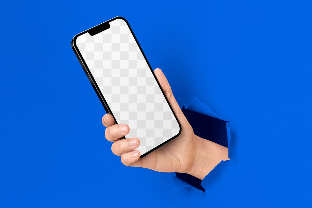 PNG mobile phone screen mockup, transparent design