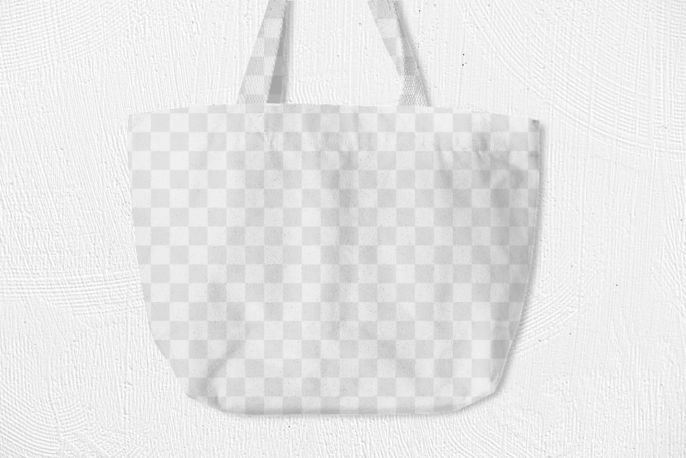 Tote bag png mockup, transparent design