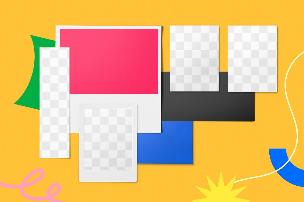 PNG mood board mockup, transparent design