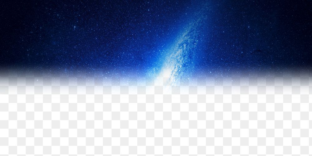 Starry galaxy png border, space photo, transparent background