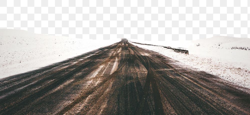 Winter road  png border, Winter isolated image, transparent background