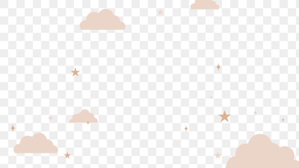 Pink cloud png border, transparent background