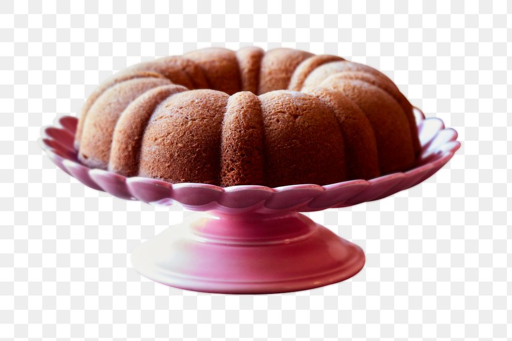 Chocolate bundt cake png sticker, transparent background