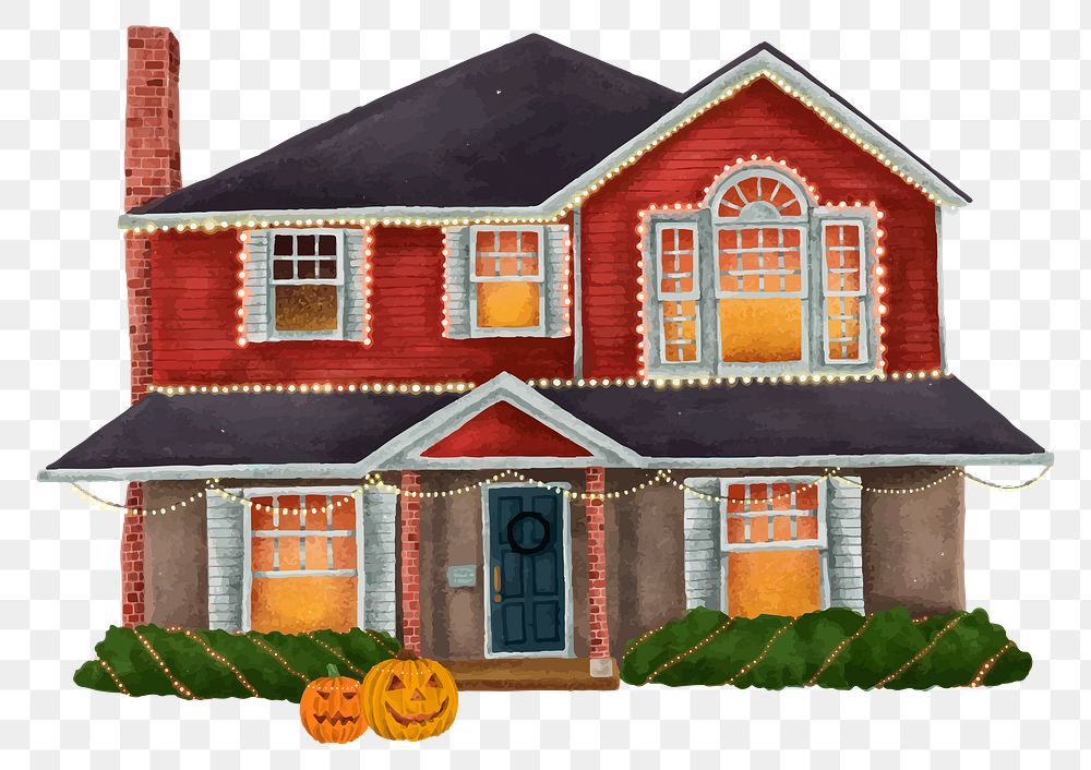 Halloween house png sticker, transparent background
