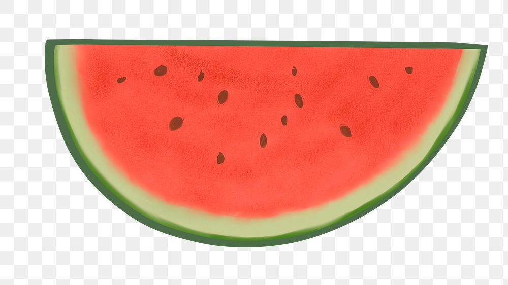 Watermelon fruit png illustration sticker, transparent background