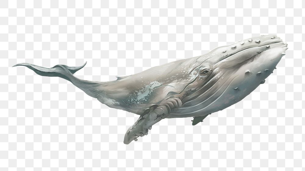 Whale sea animal png illustration sticker, transparent background