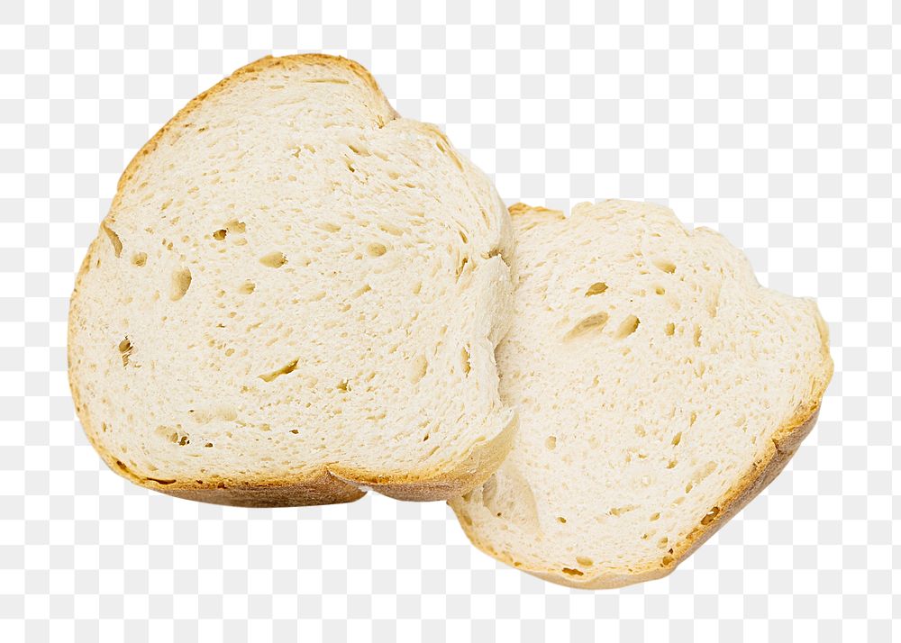 Cut bread png sticker, transparent background