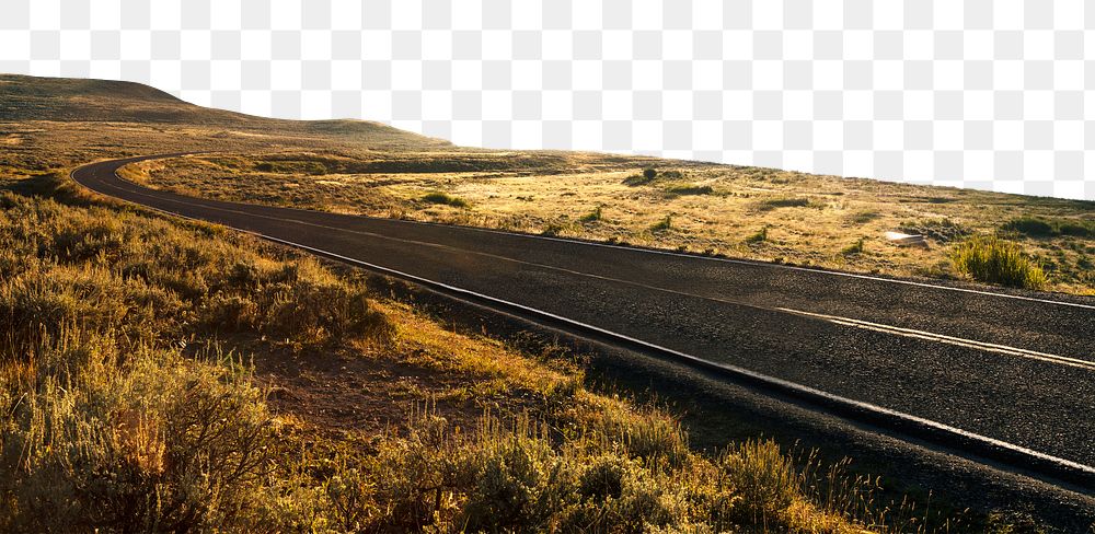 Deserted road  png border, aesthetic nature image, transparent background
