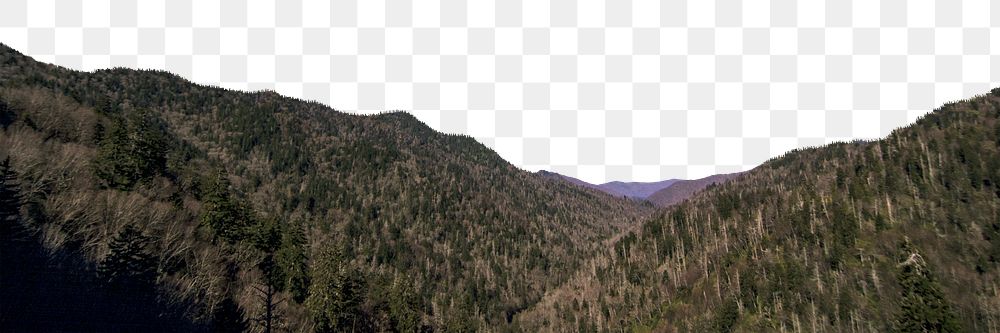 Mountain landscape png border, nature photo, transparent background