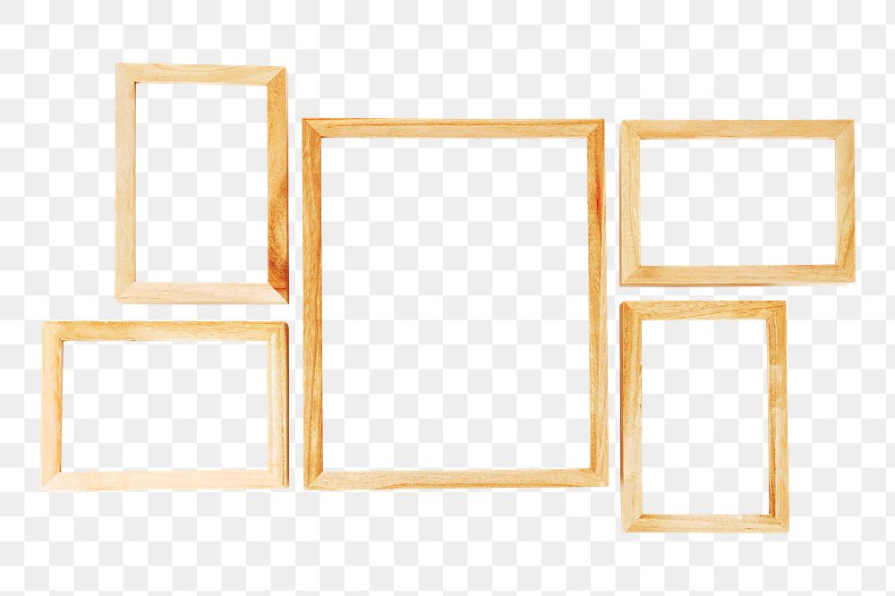 Wooden frames png sticker, transparent background