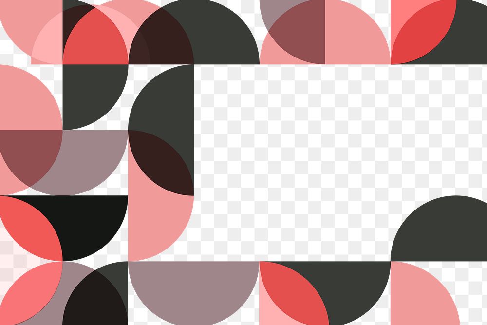 Pink Bauhaus png border frame, transparent background