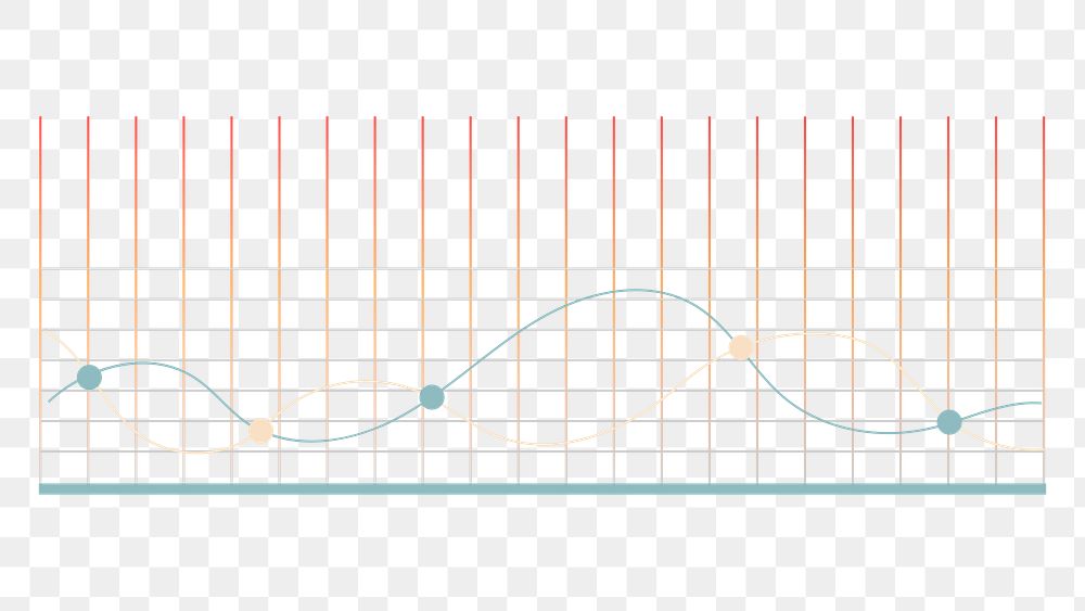 Wavy line graph png table sticker, transparent background