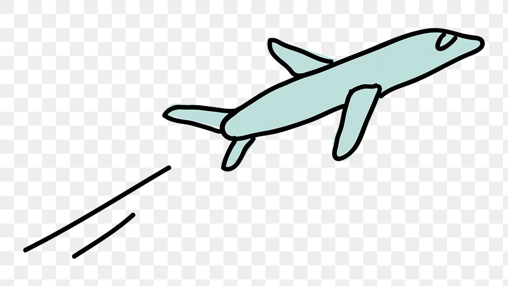Plane png doodle sticker, transparent background