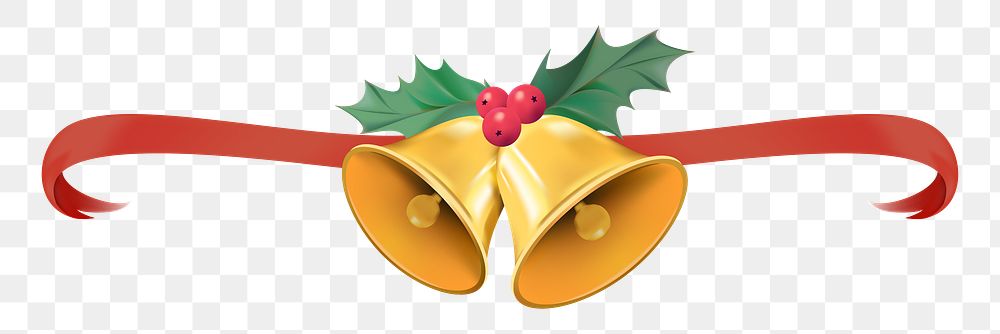 Christmas bells png festive sticker, transparent background