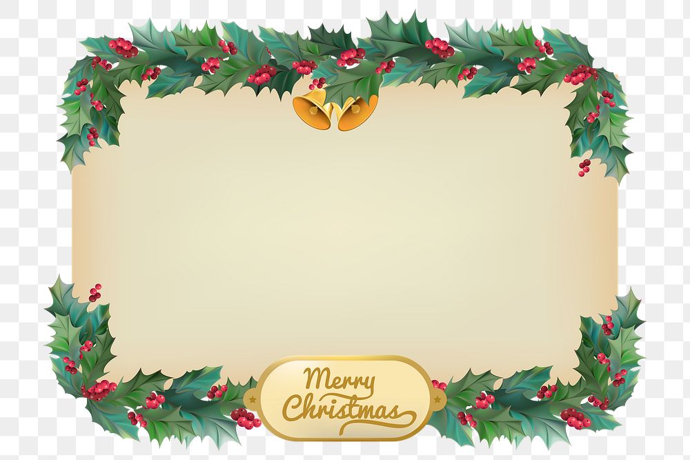 PNG festive Christmas frame sticker, transparent background