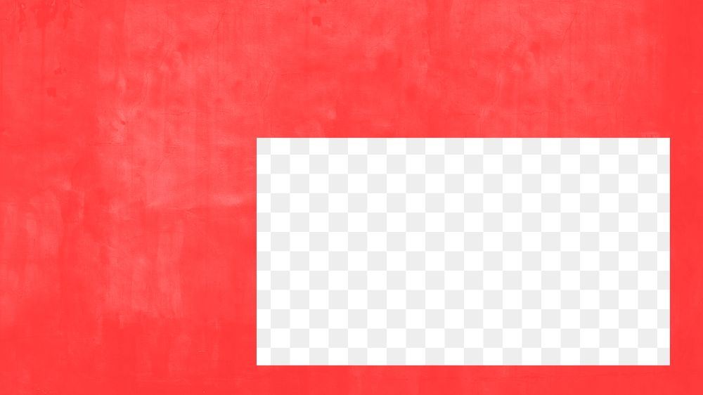 Red frame png textured design sticker, transparent background