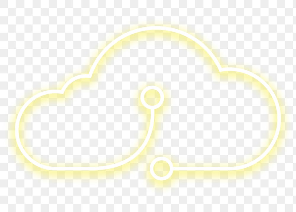Yellow cloud storage png icon sticker, transparent background