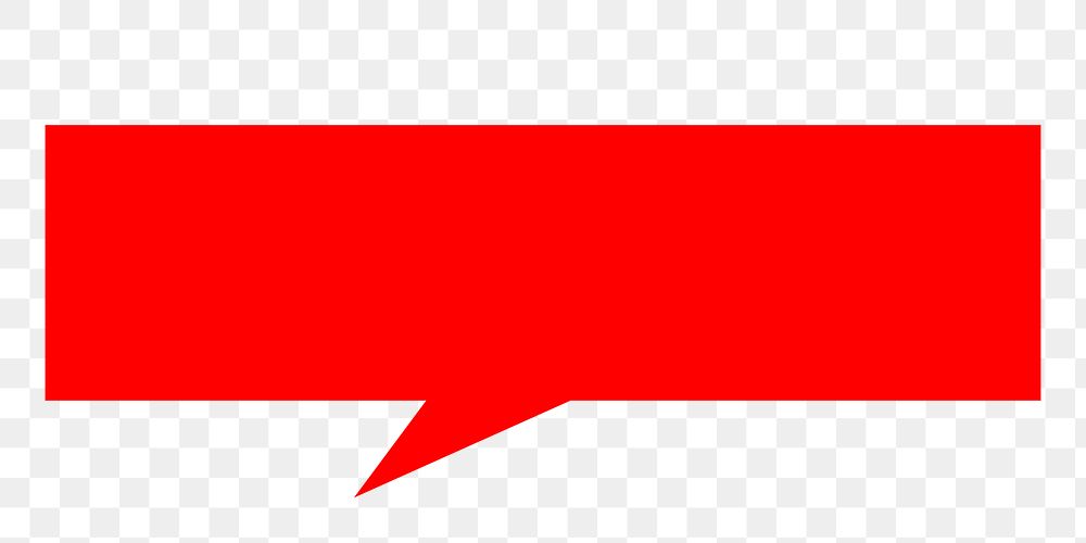 Red speech bubble png sticker, flat graphic, transparent background