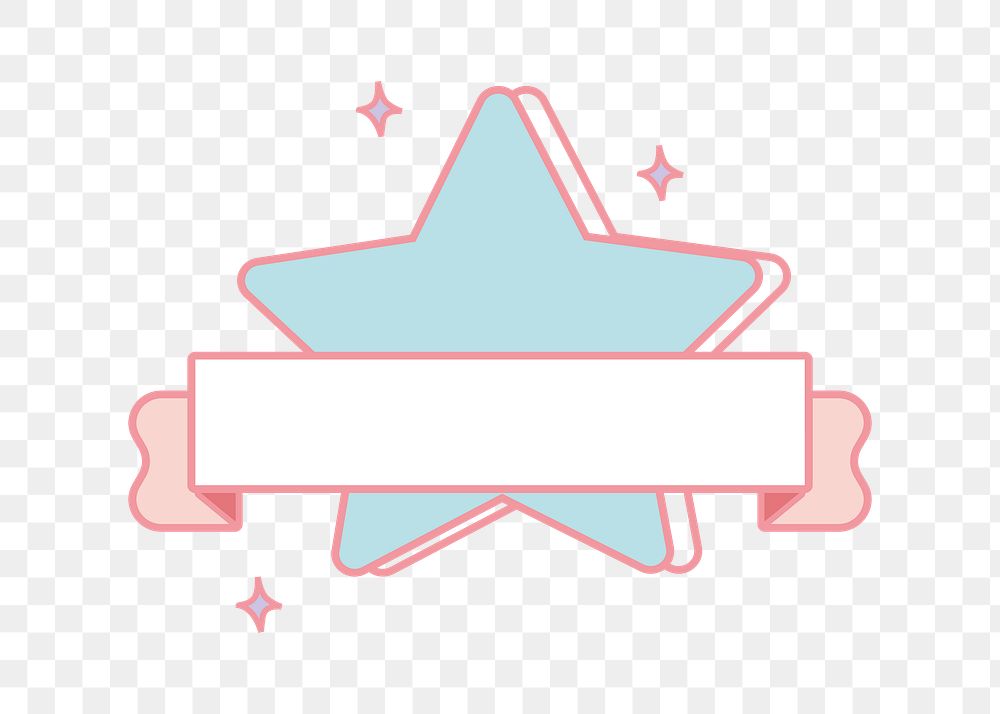 Cute star badge png sticker, transparent background