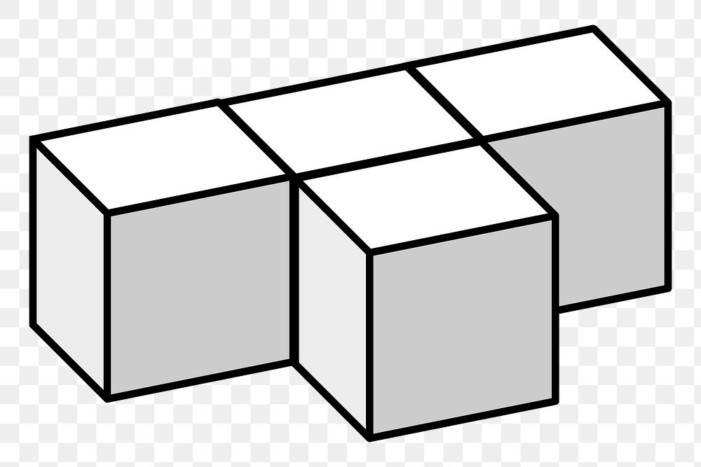 Cubic boxes png sticker, transparent background. Free public domain CC0 image.