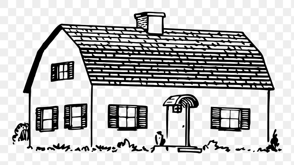 Farmhouse png illustration, transparent background. Free public domain CC0 image.