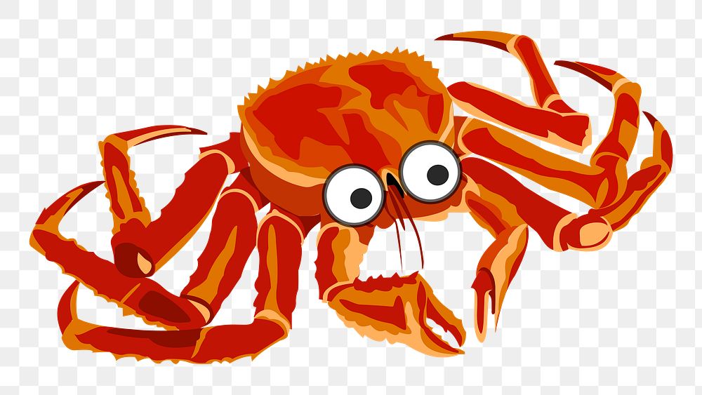 King crab png illustration, transparent background. Free public domain CC0 image.