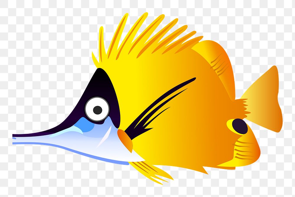 Forceps fish png illustration, transparent background. Free public domain CC0 image.