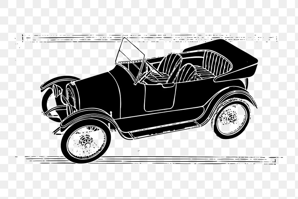 PNG Vintage car clipart, transparent background. Free public domain CC0 image.