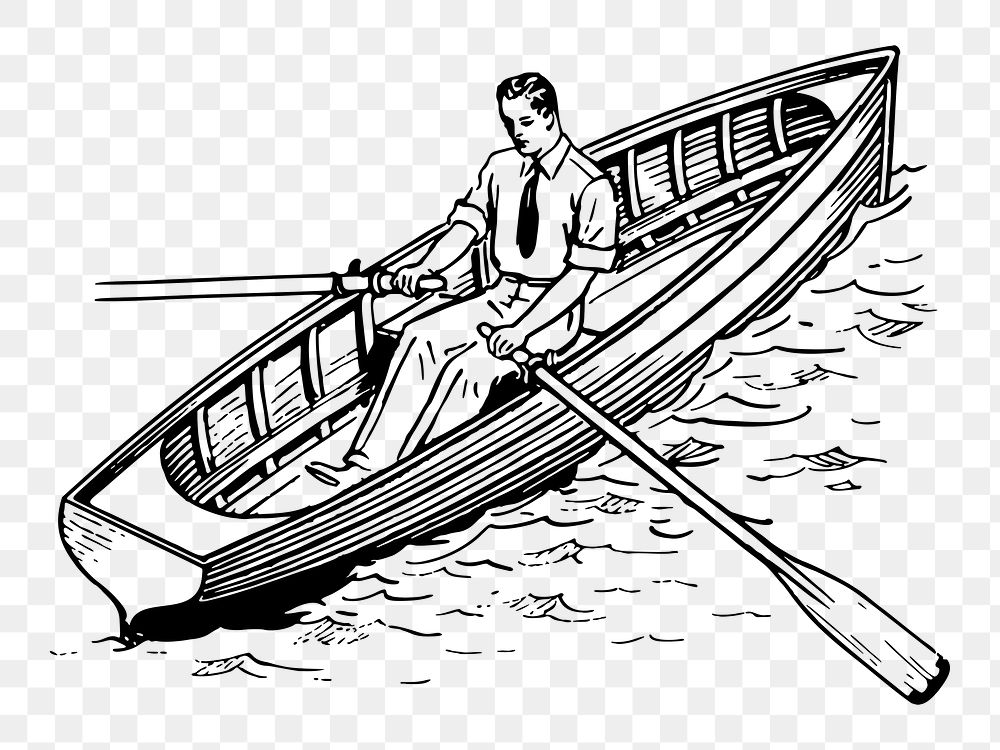 PNG Rowboat clipart, transparent background. Free public domain CC0 image.