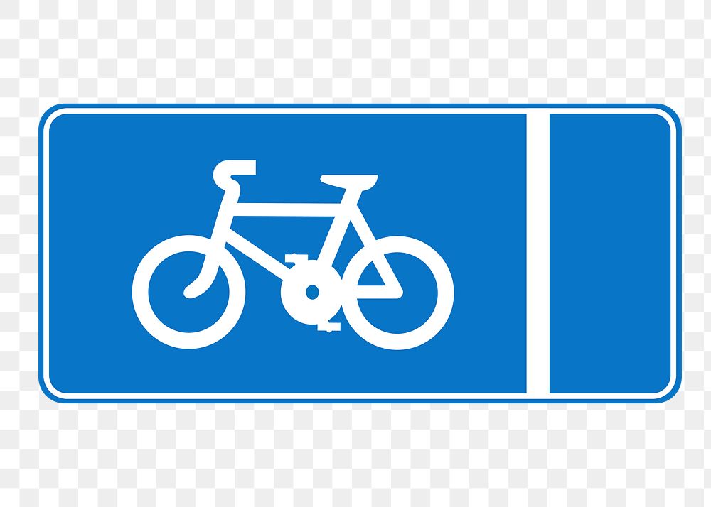 PNG Bike lane sign clipart, transparent background. Free public domain CC0 image.