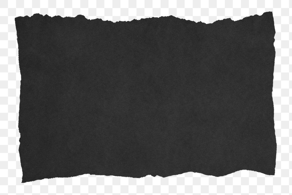 Black ripped paper png sticker, transparent background