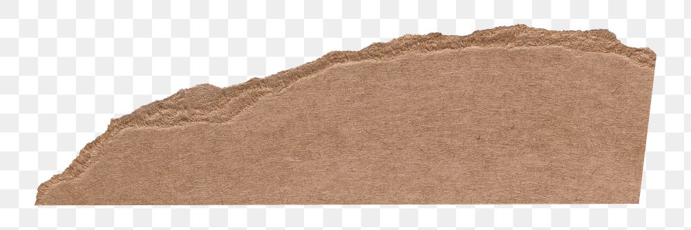 Brown ripped paper png sticker, transparent background