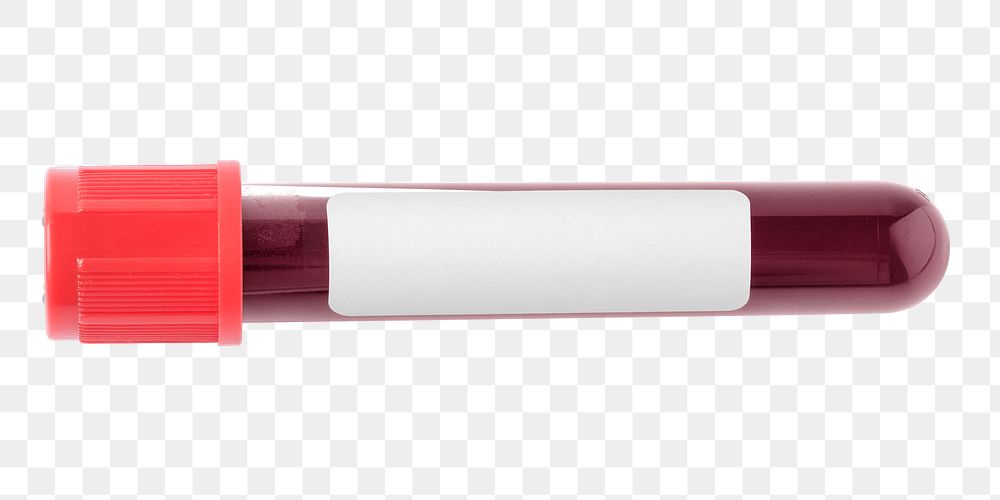 Blood test tube png sticker, transparent background