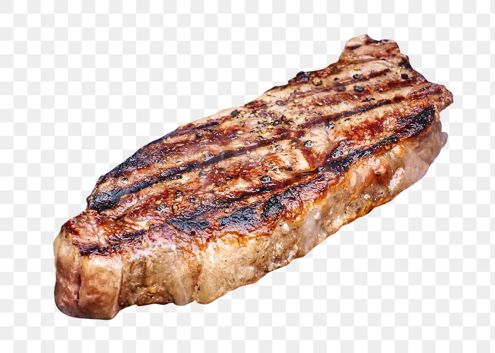 Pork steak png food sticker, transparent background