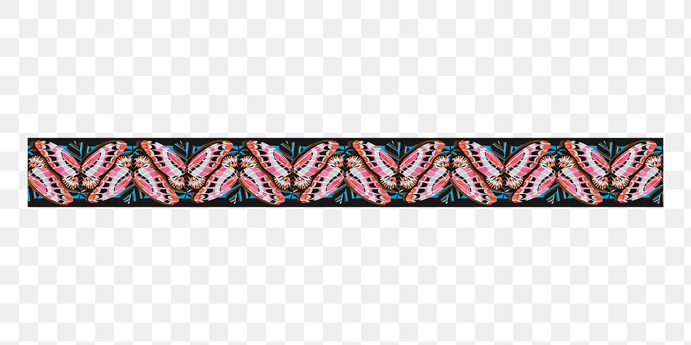 E.A. S&eacute;guy's butterfly png divider sticker, vintage patterned design, transparent background. Remixed by rawpixel.