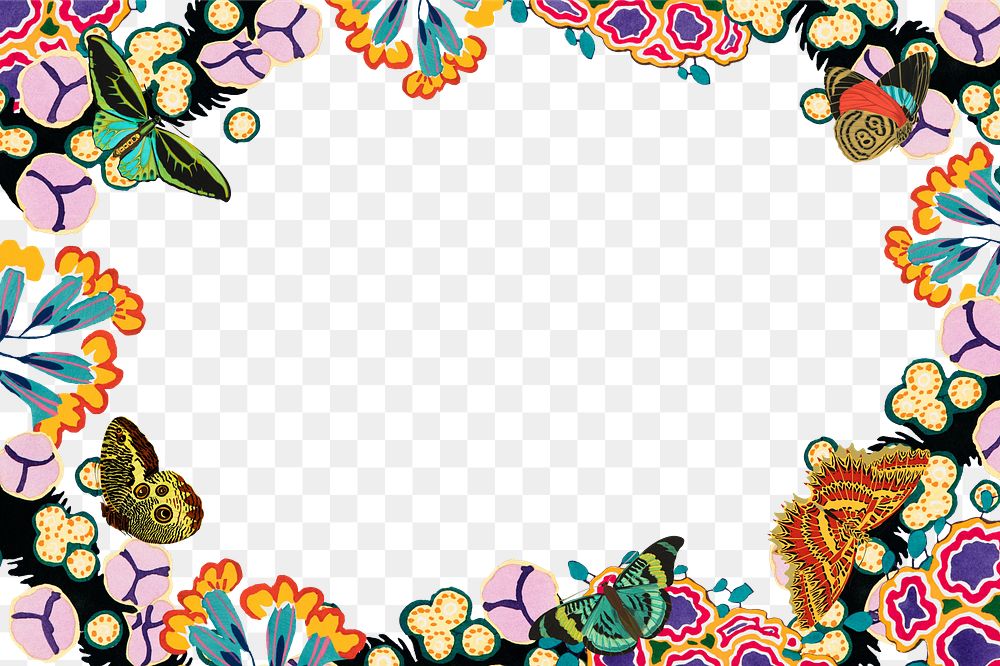 E.A. Séguy's butterfly png frame, transparent background. Remixed by rawpixel.