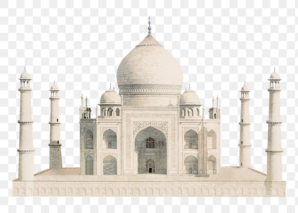 Taj Mahal png building sticker, transparent background.  Remastered by rawpixel