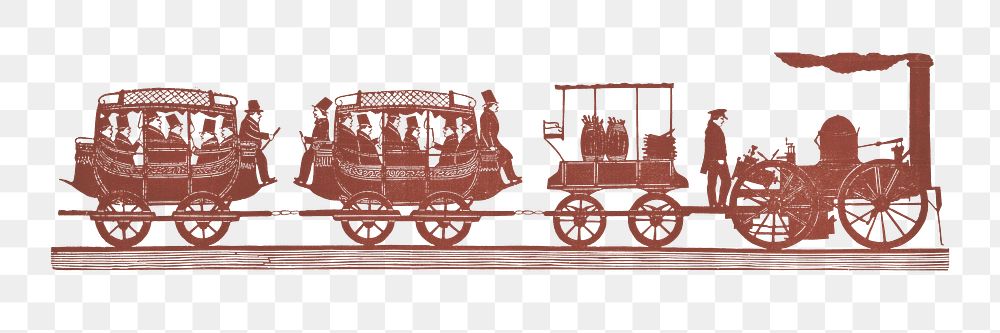 Vintage steam train png sticker on transparent background.   Remastered by rawpixel