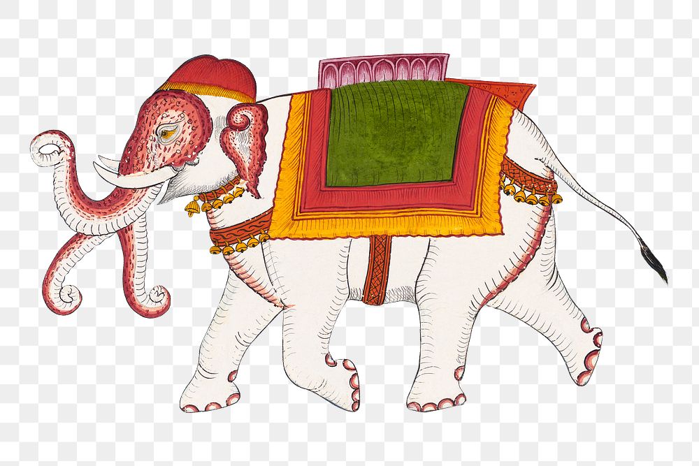 Elephant png of the Hymn of the Immortal Devotee on transparent background.    Remastered by rawpixel